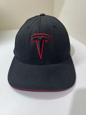 Tesla Black Cap with Red Logo baseball hat